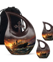 10-inch Ship Urn with Cross Drop design, suitable