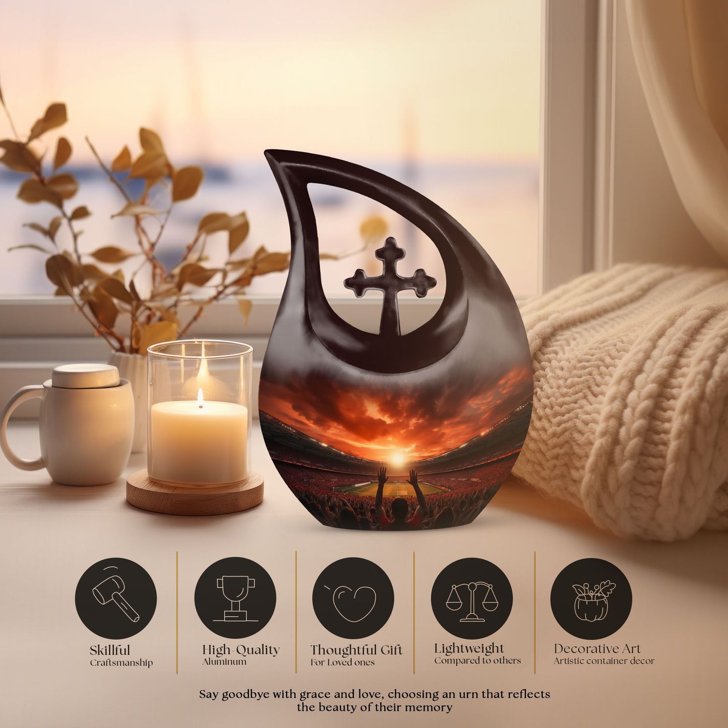 10 inch Sports-Themed Remembrance Urn 