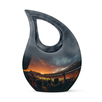 10-inch Sports Urn with Cross Drop design, customized 