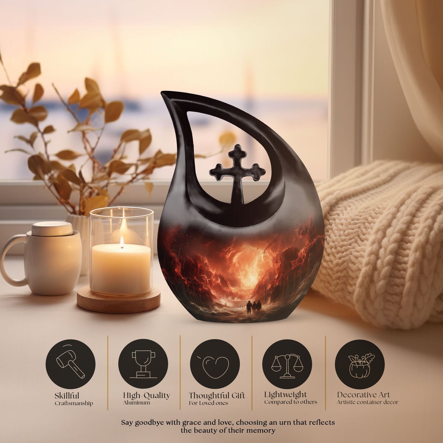 10-inch surfing-themed cross drop design, personalized 