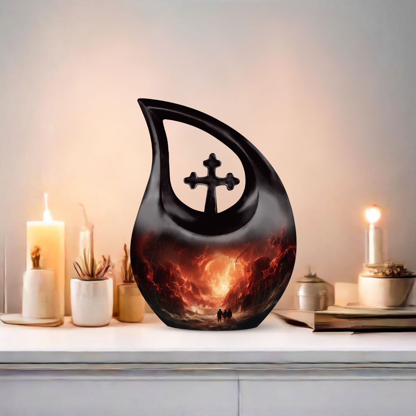 10-inch surfing-themed cross drop design, personalized 