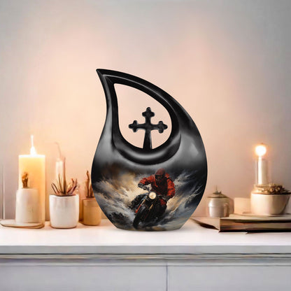 10 Inch Surfing Themed Cross Drop Miniature Memorial 