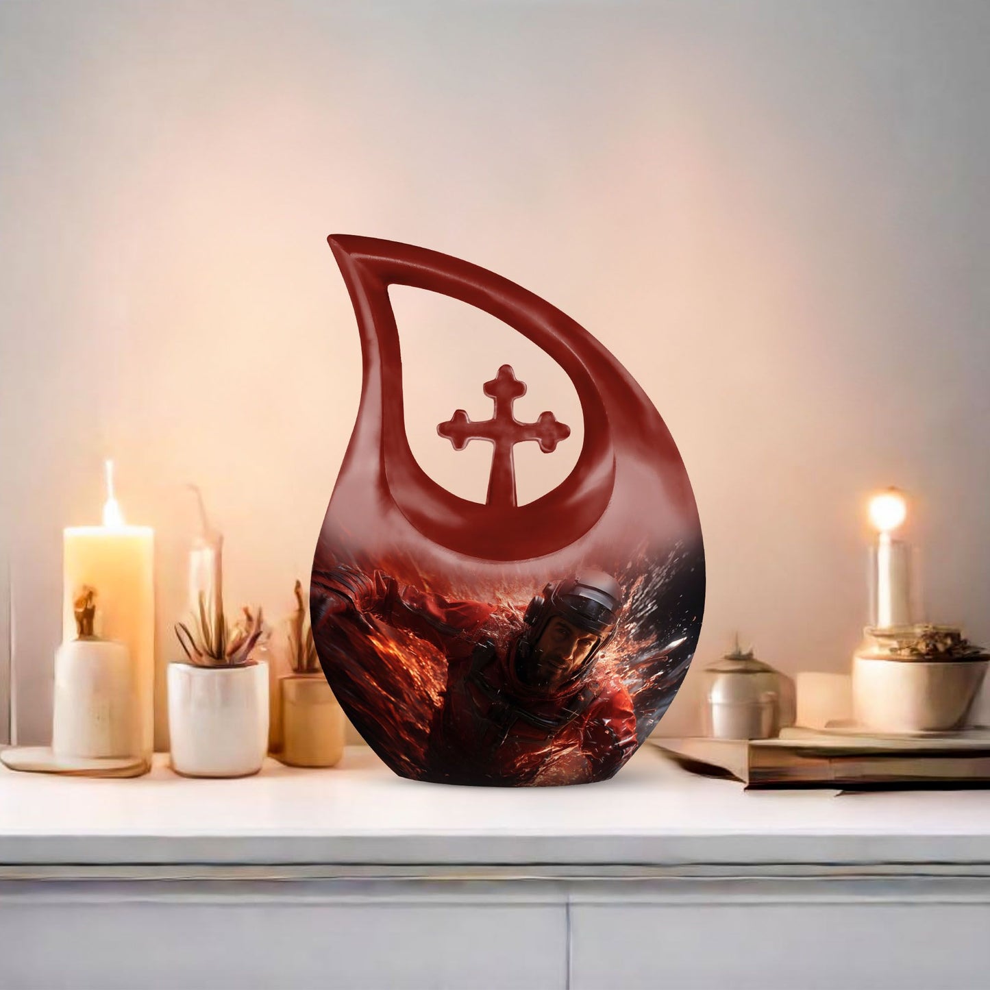 10-inch football-themed Cross Drop design 
