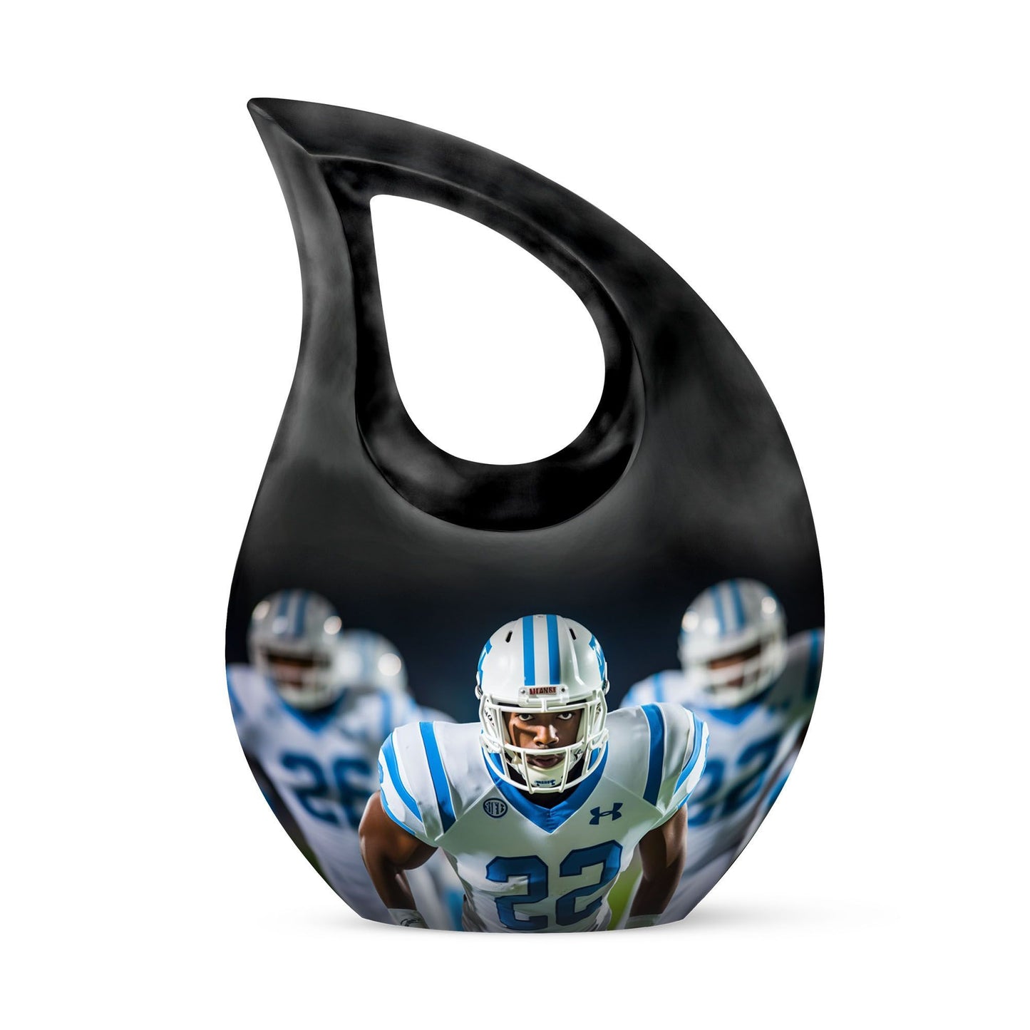 10-inch Football-themed Cross Drop design Memorial Urn 