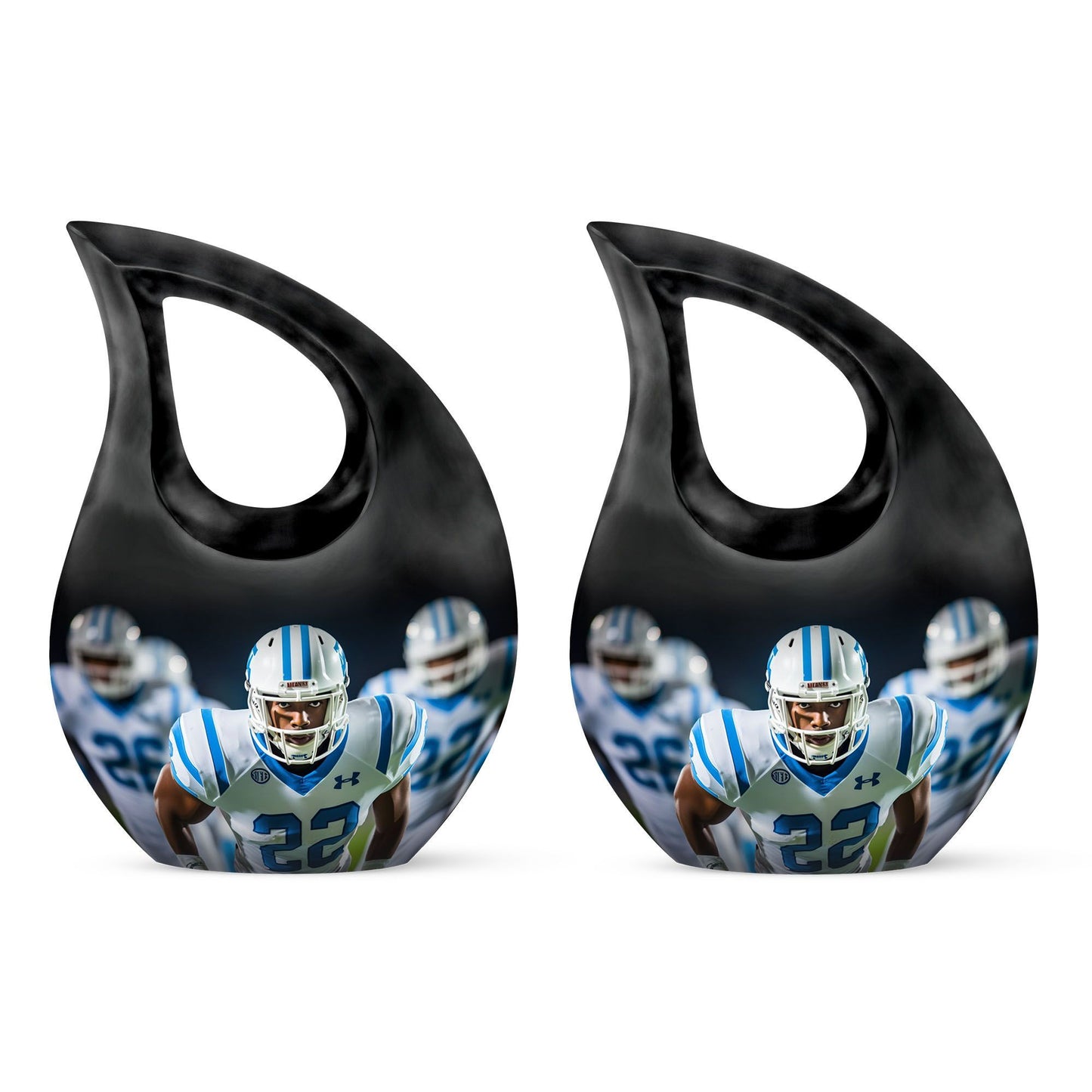 10-inch Football-themed Cross Drop design Memorial Urn 