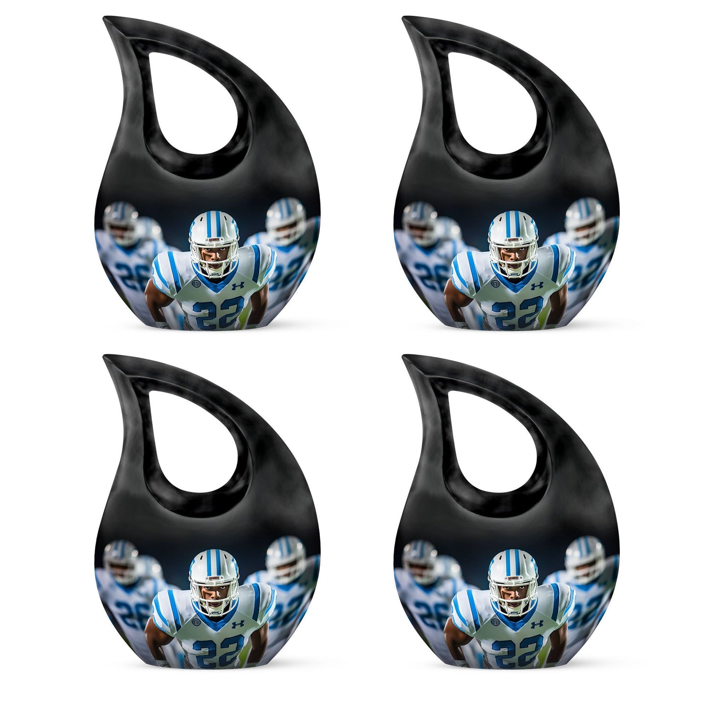 10-inch Football-themed Cross Drop design Memorial Urn 
