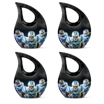 10-inch Football-themed Cross Drop design Memorial Urn 