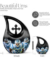 10-inch Football-themed Cross Drop design Memorial Urn 