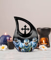 10-inch Football-themed Cross Drop design Memorial Urn 