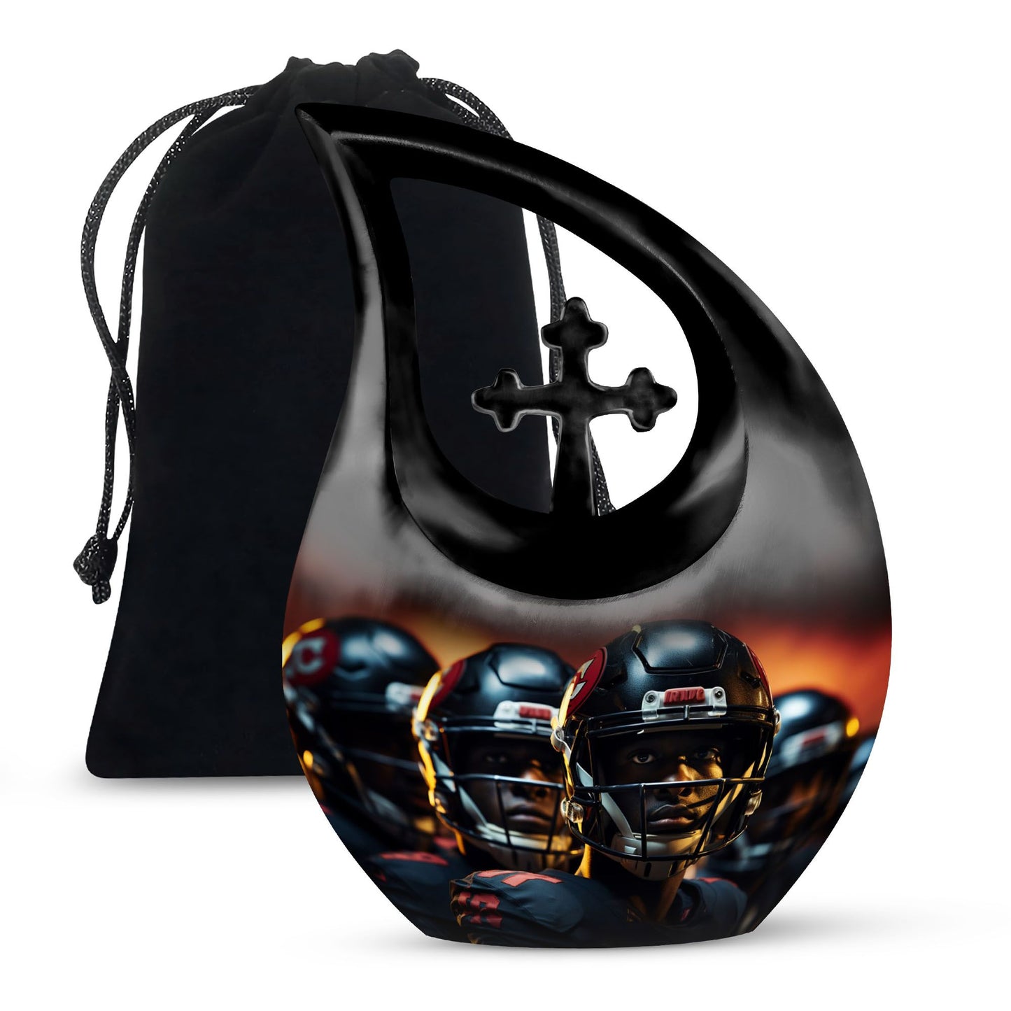 Large 10-inch Football Themed Cross Drop Design 