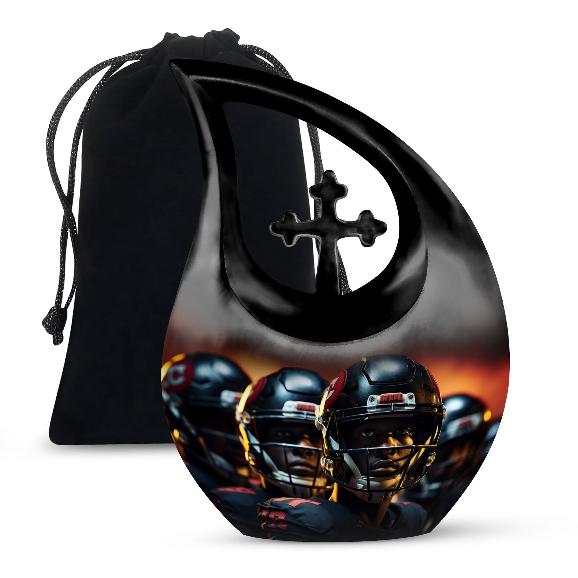 Large 10-inch Football Themed Cross Drop Design 