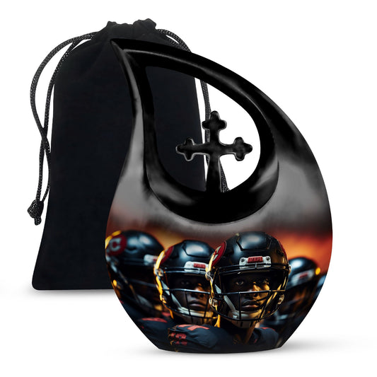 Large 10-inch Football Themed Cross Drop Design 