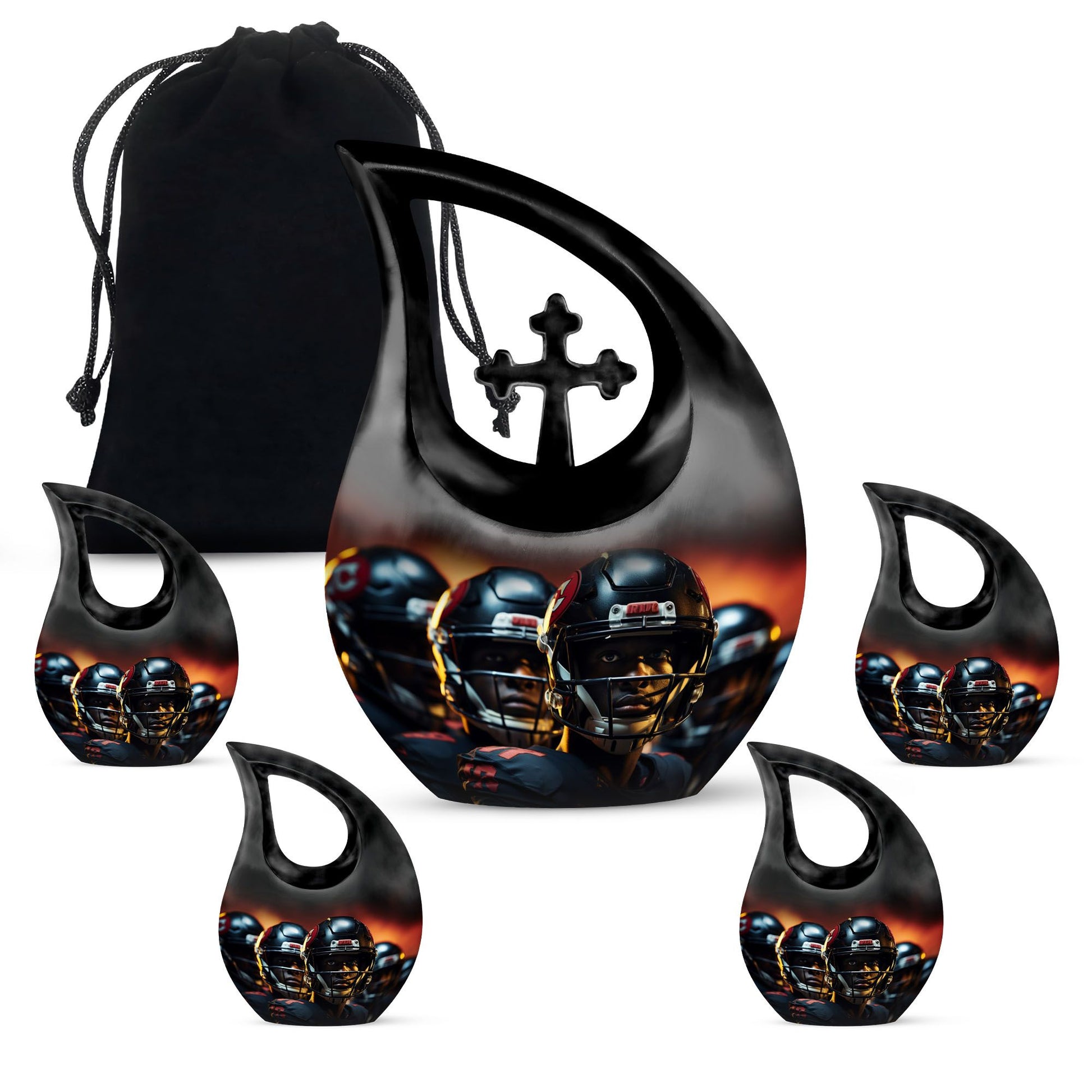 Large 10-inch Football Themed Cross Drop Design 