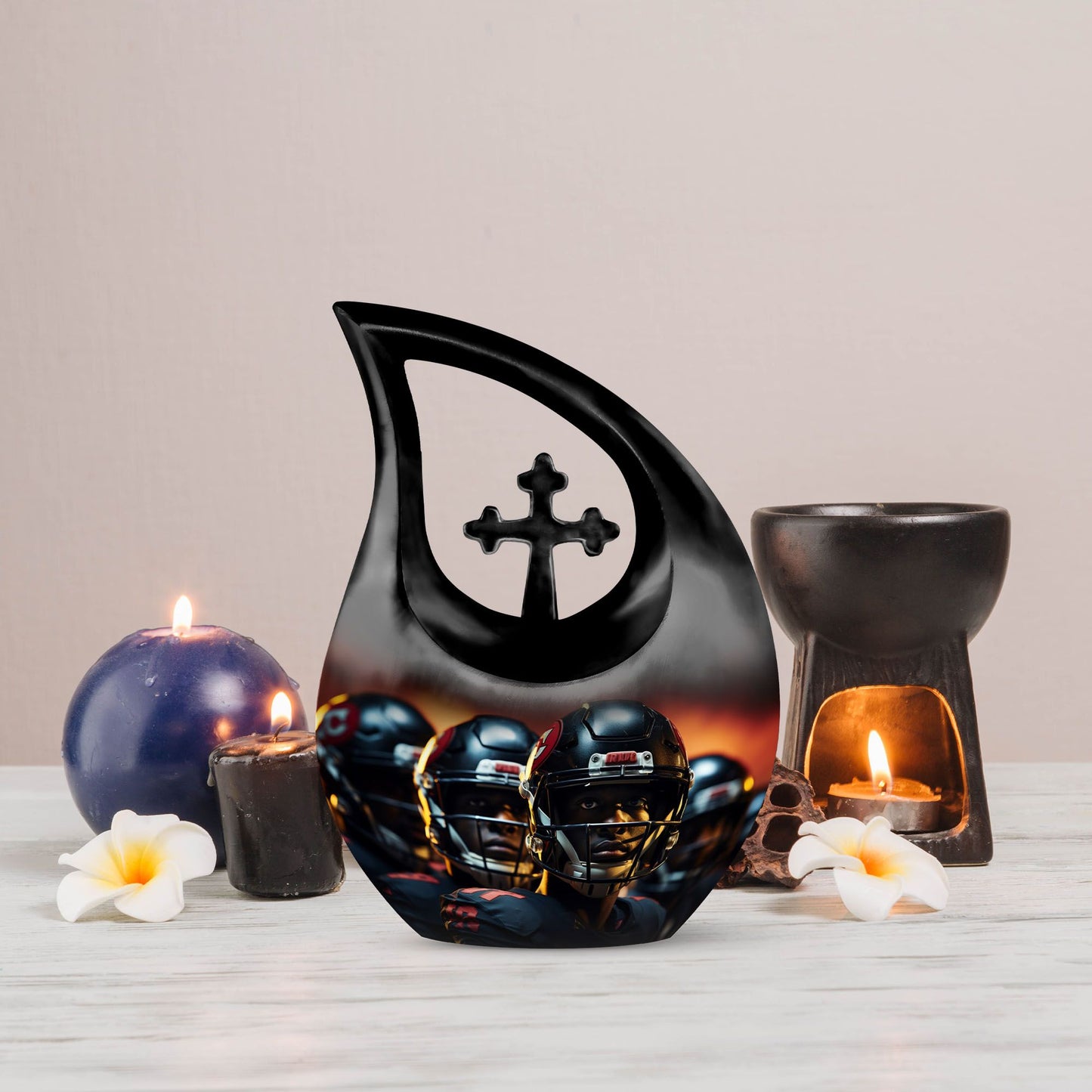 Large 10-inch Football Themed Cross Drop Design 