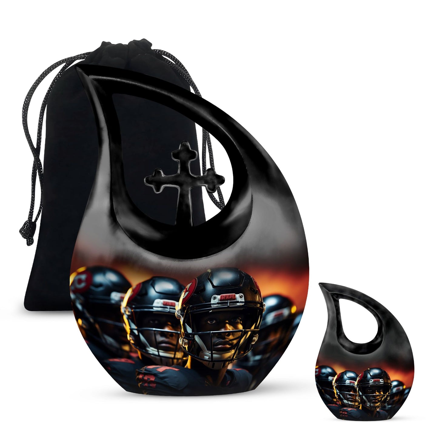 Large 10-inch Football Themed Cross Drop Design 