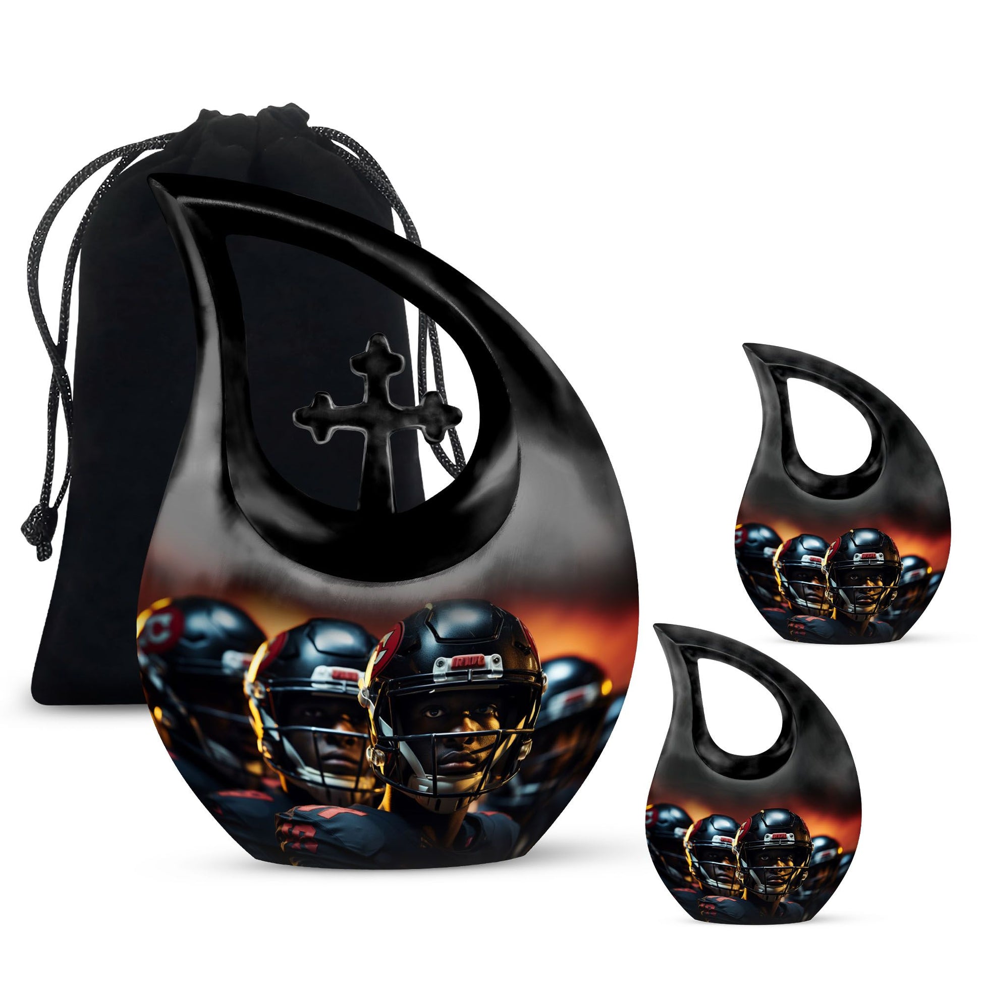 Large 10-inch Football Themed Cross Drop Design 