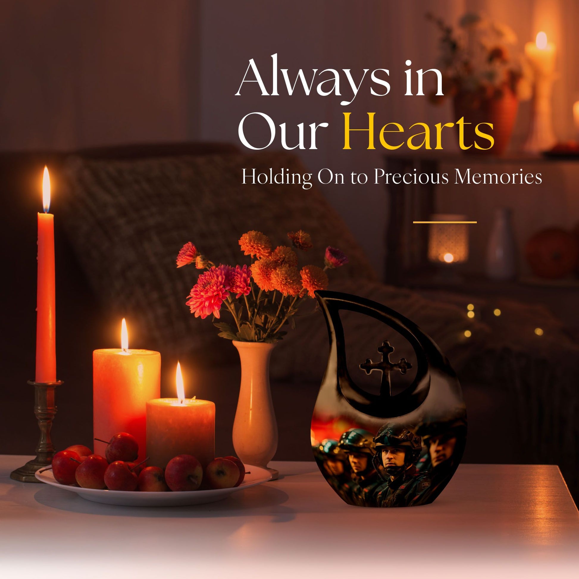 10-inch Football themed Large Cross Drop Urn for Human Ashes