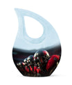 10-inch Football Urn with Cross Drop design, Aluminium 