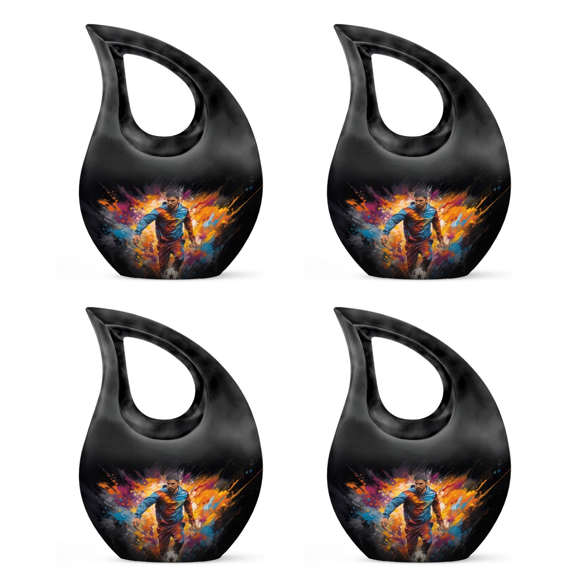 football-themed companion urns for adults, cross