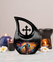 football-themed companion urns for adults, cross