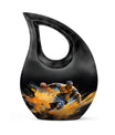10-inch Football Urn with Cross Drop design,