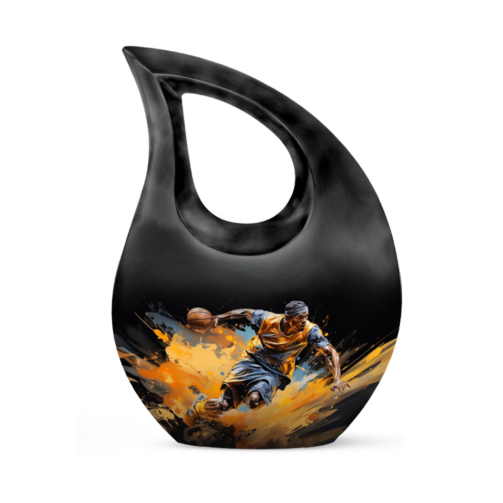 10-inch Football Urn with Cross Drop design,