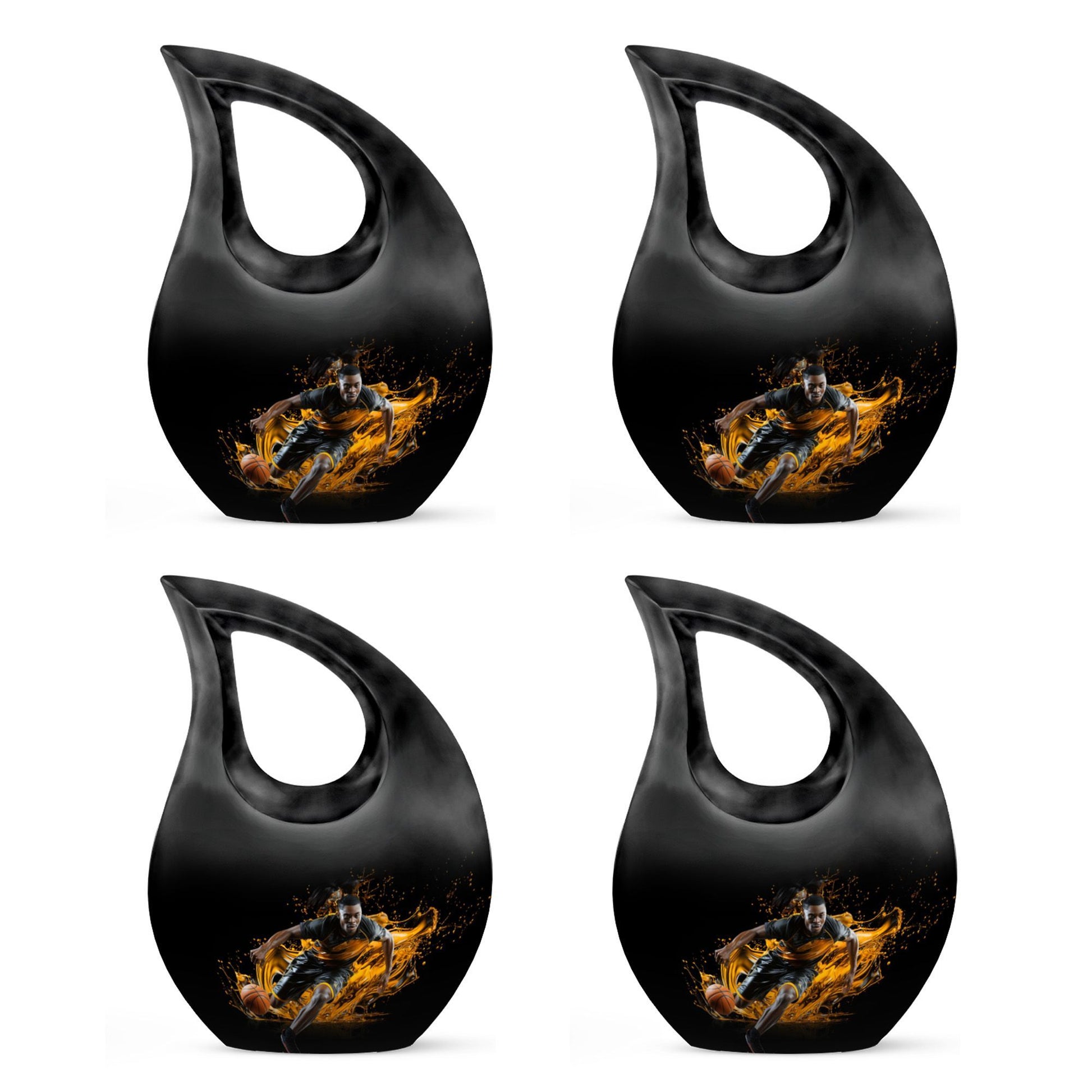 10 Inch Football Themed Cross Drop Designed Football Urn, 