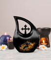 10 Inch Football Themed Cross Drop Designed Football Urn, 