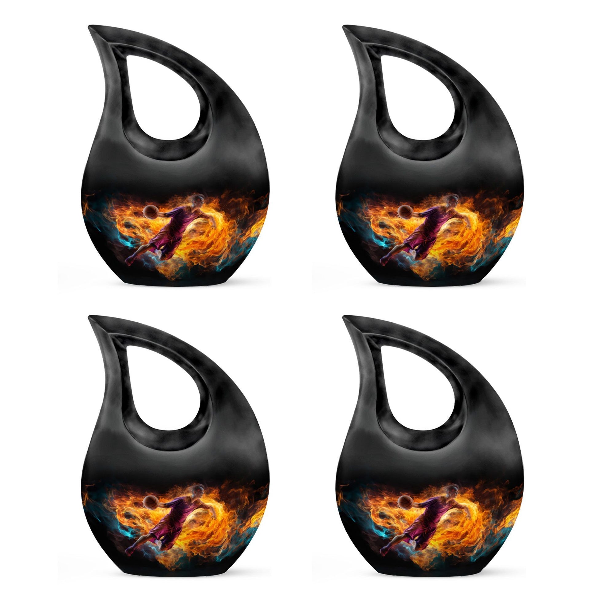 10-inch Football Urn with Cross Drop design for adults,