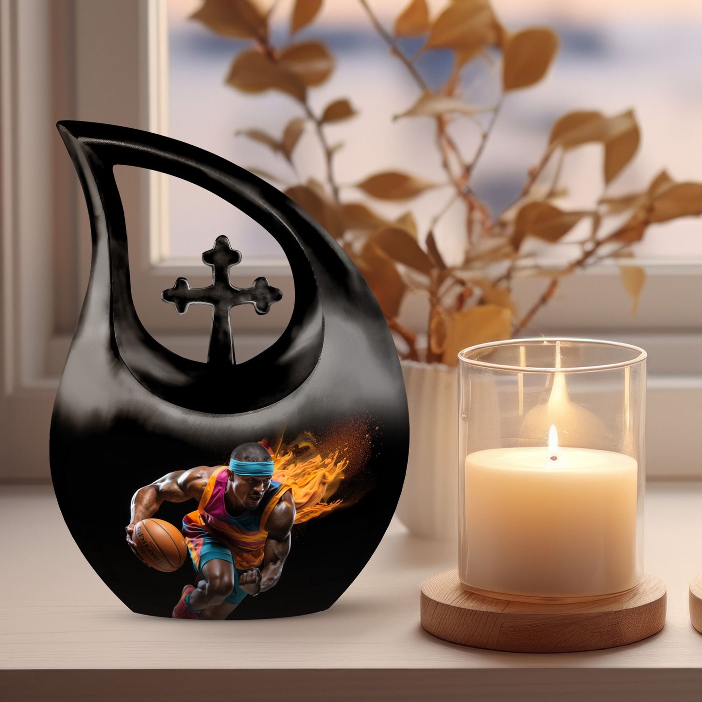 Football theme Cross Drop affordable Cremation 