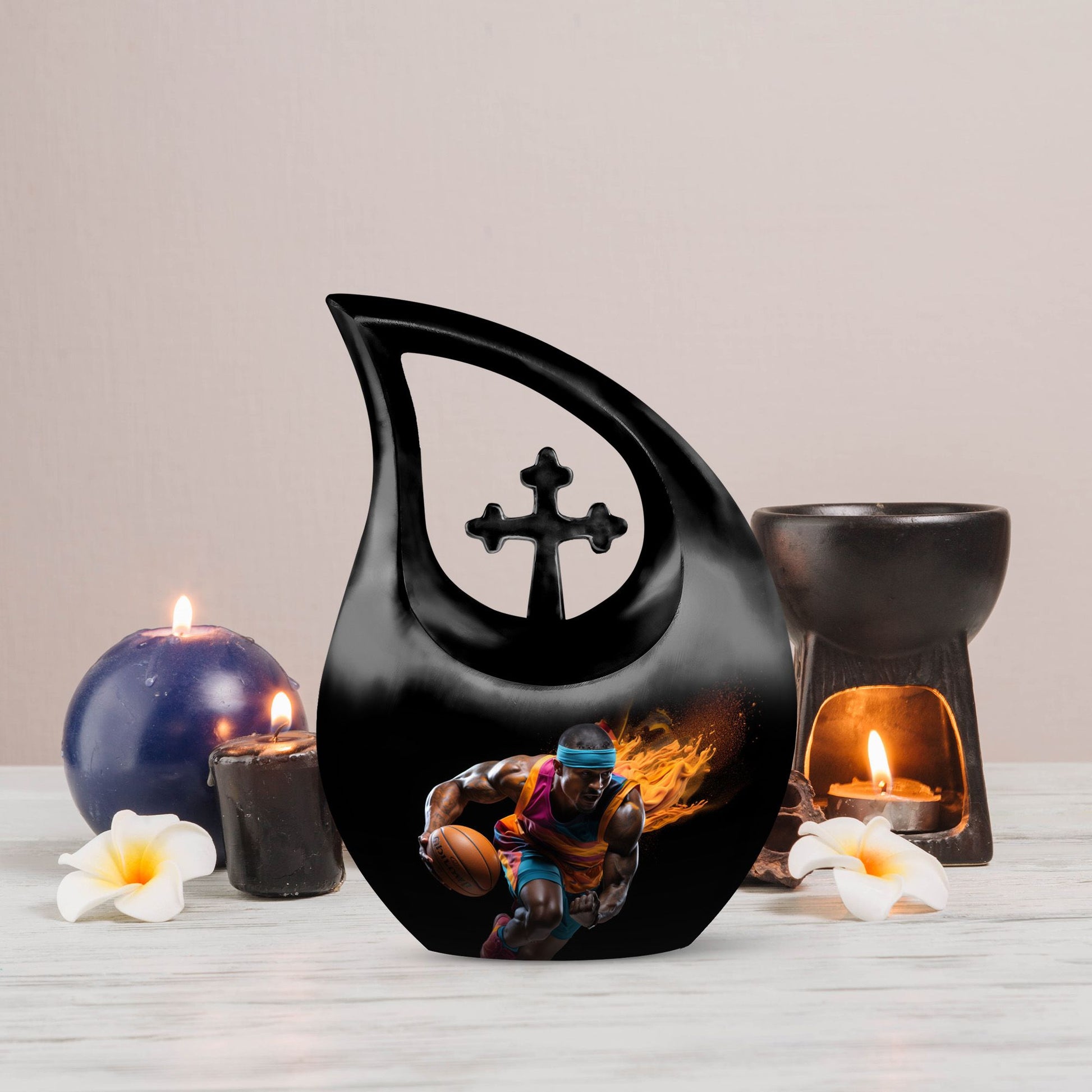 Football theme Cross Drop affordable Cremation 