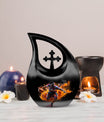 10-Inch Aluminum Football-Themed Cross Drop Urn,+