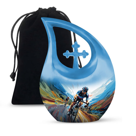 10 inch Cross Drop themed Football Urn 