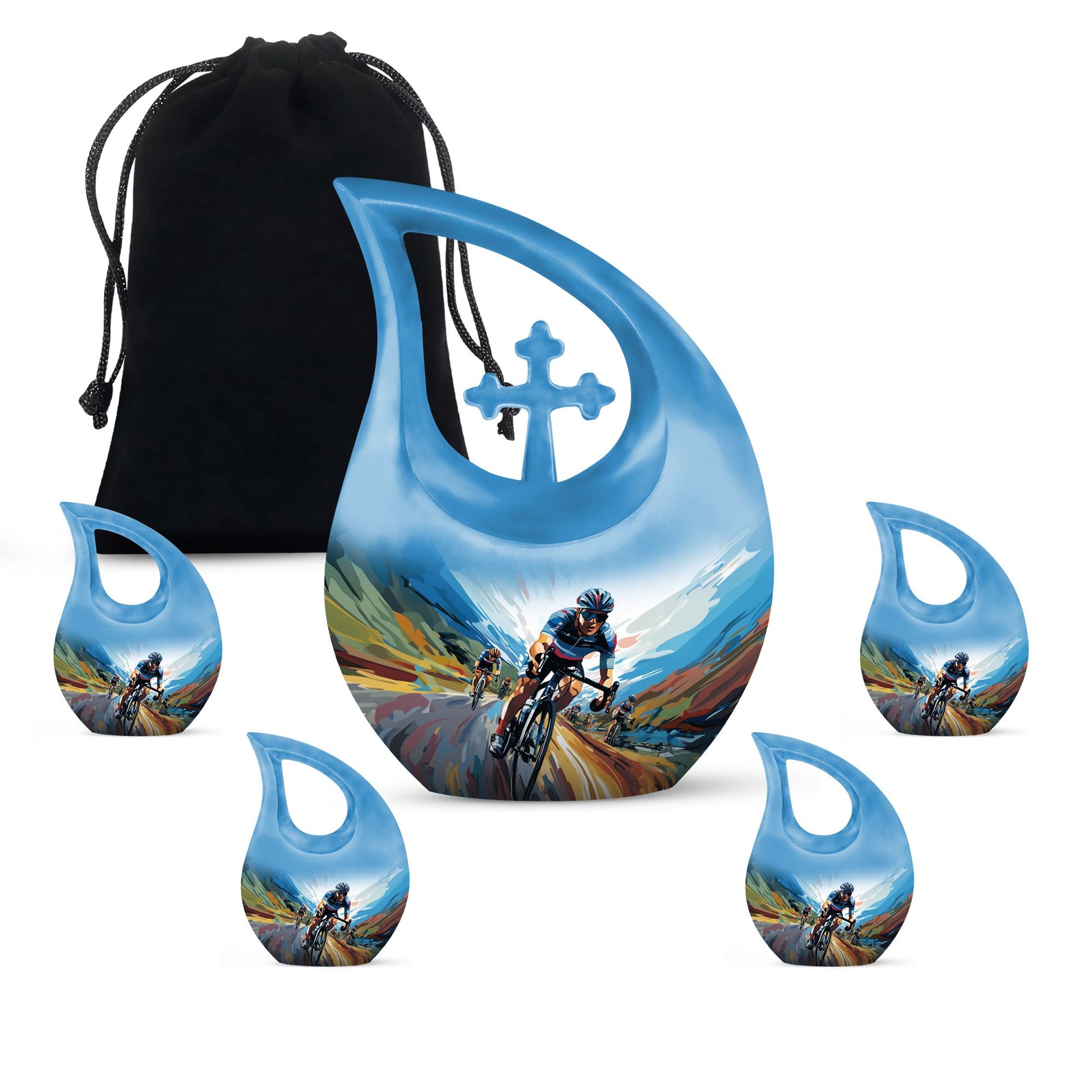 10 inch Cross Drop themed Football Urn 