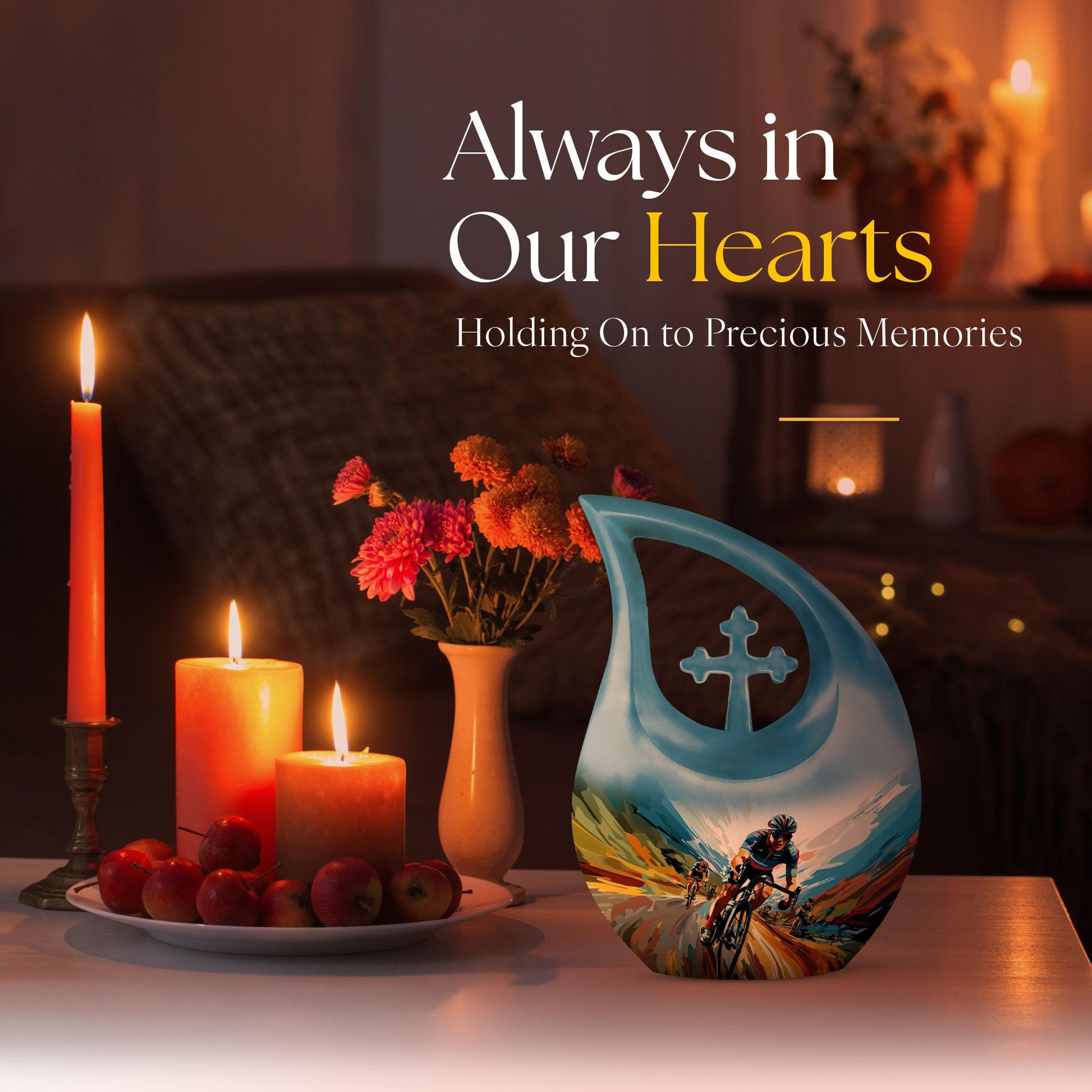 10 inch Cross Drop themed Football Urn 