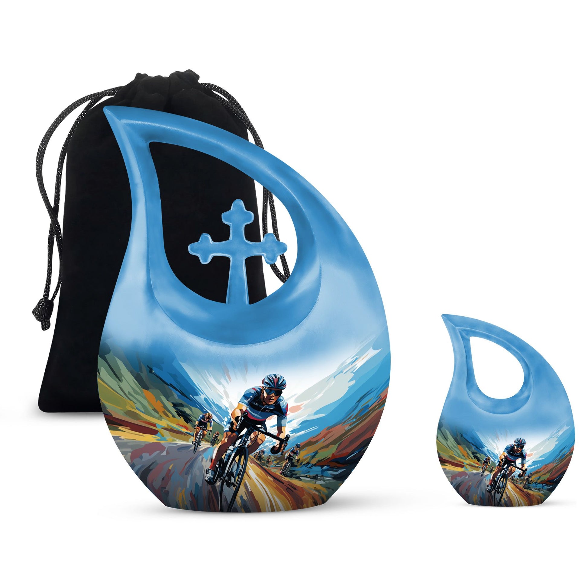 10 inch Cross Drop themed Football Urn 