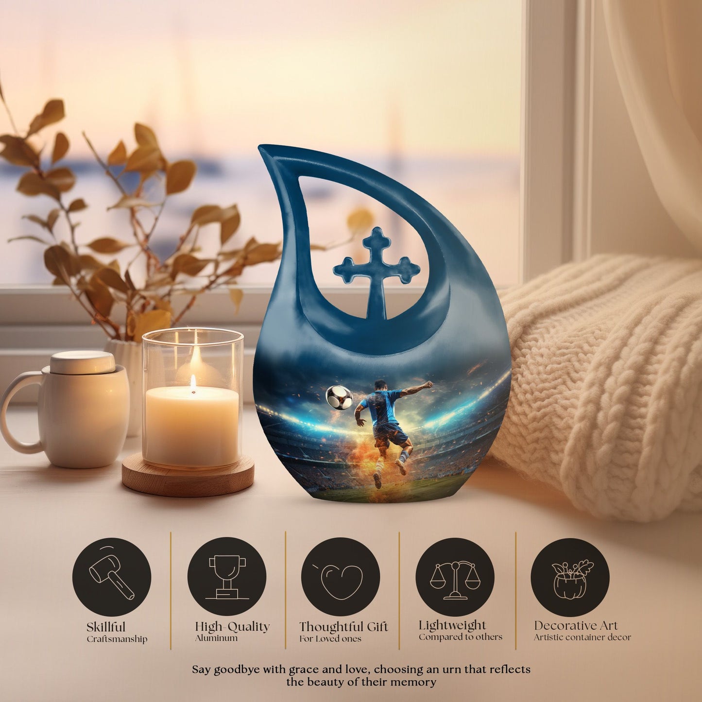 Football Large Cremation Urn