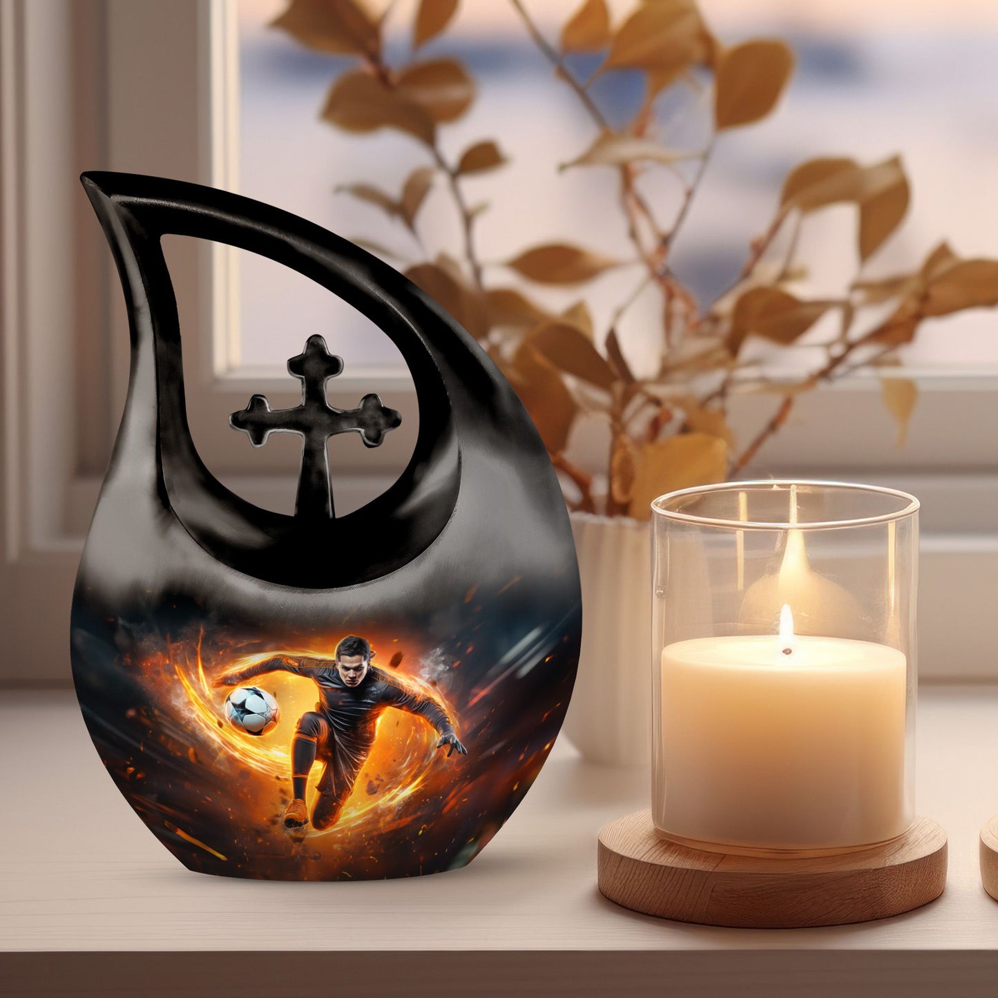 Cross Drop Large Football Urn