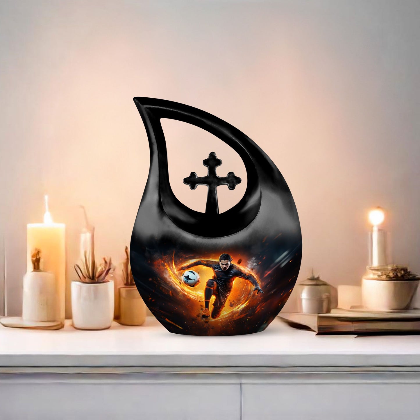Cross Drop Large Football Urn
