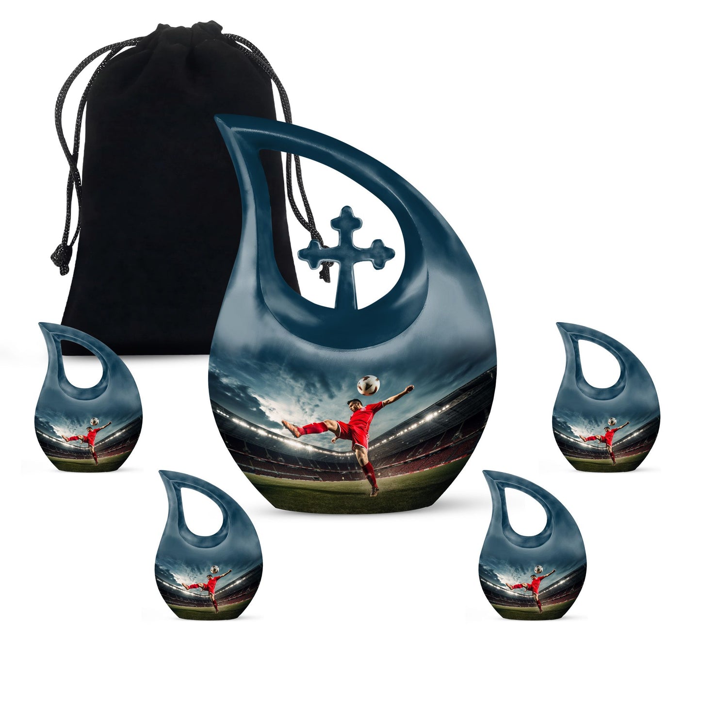 Football themed cremation urn