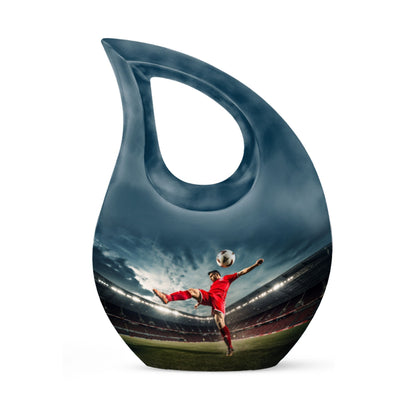Football themed cremation urn