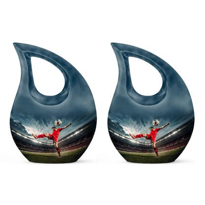 Football themed cremation urn
