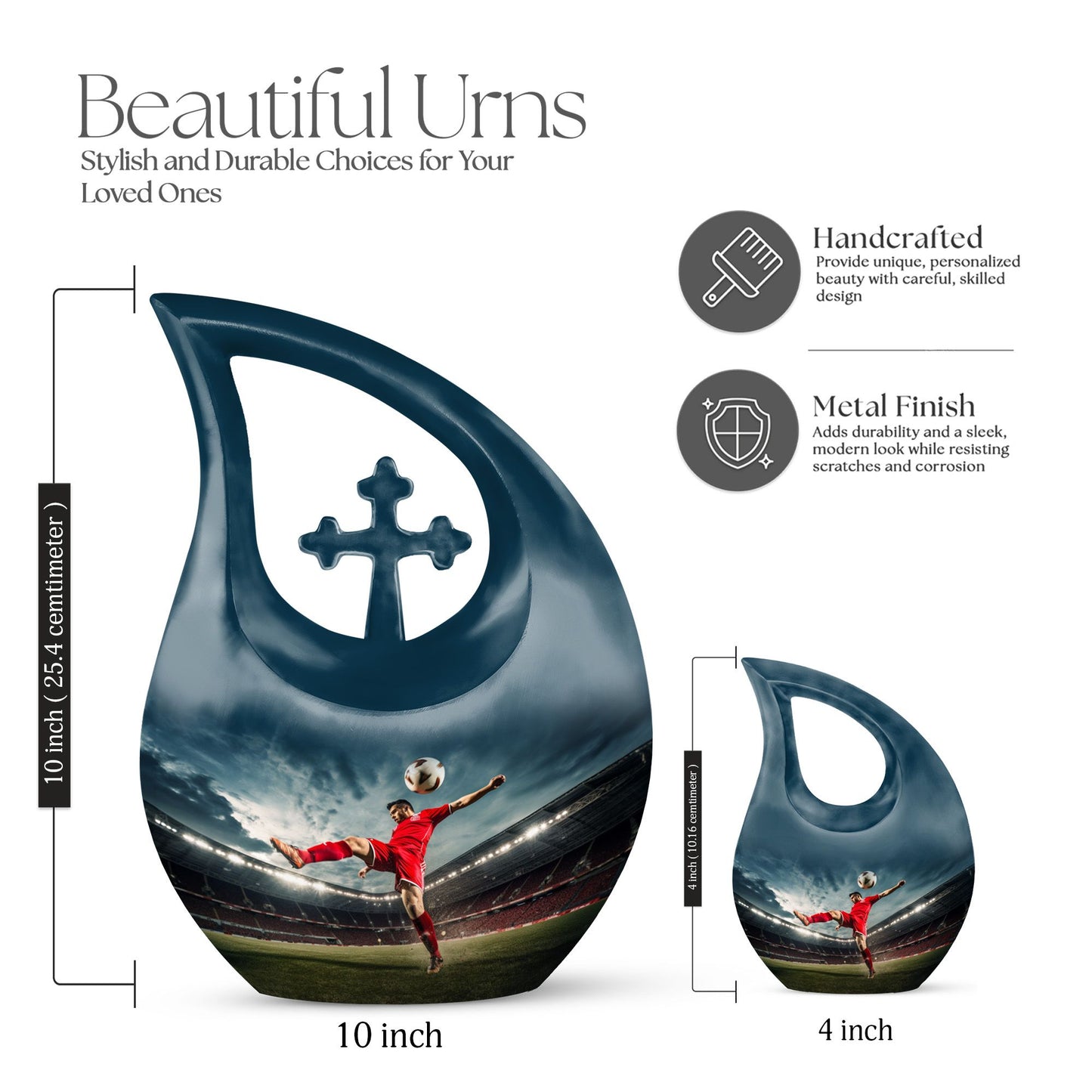 Football themed cremation urn