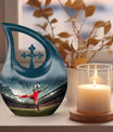 Football themed cremation urn