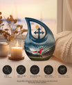 Football themed cremation urn