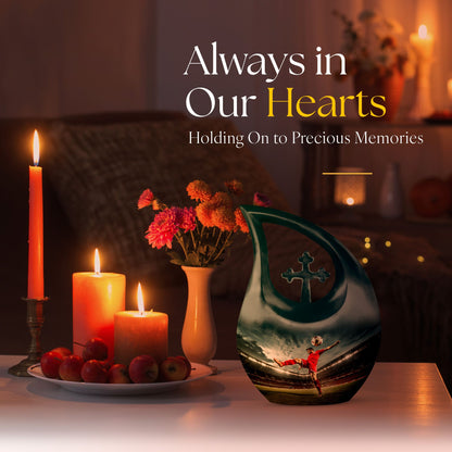 Football themed cremation urn
