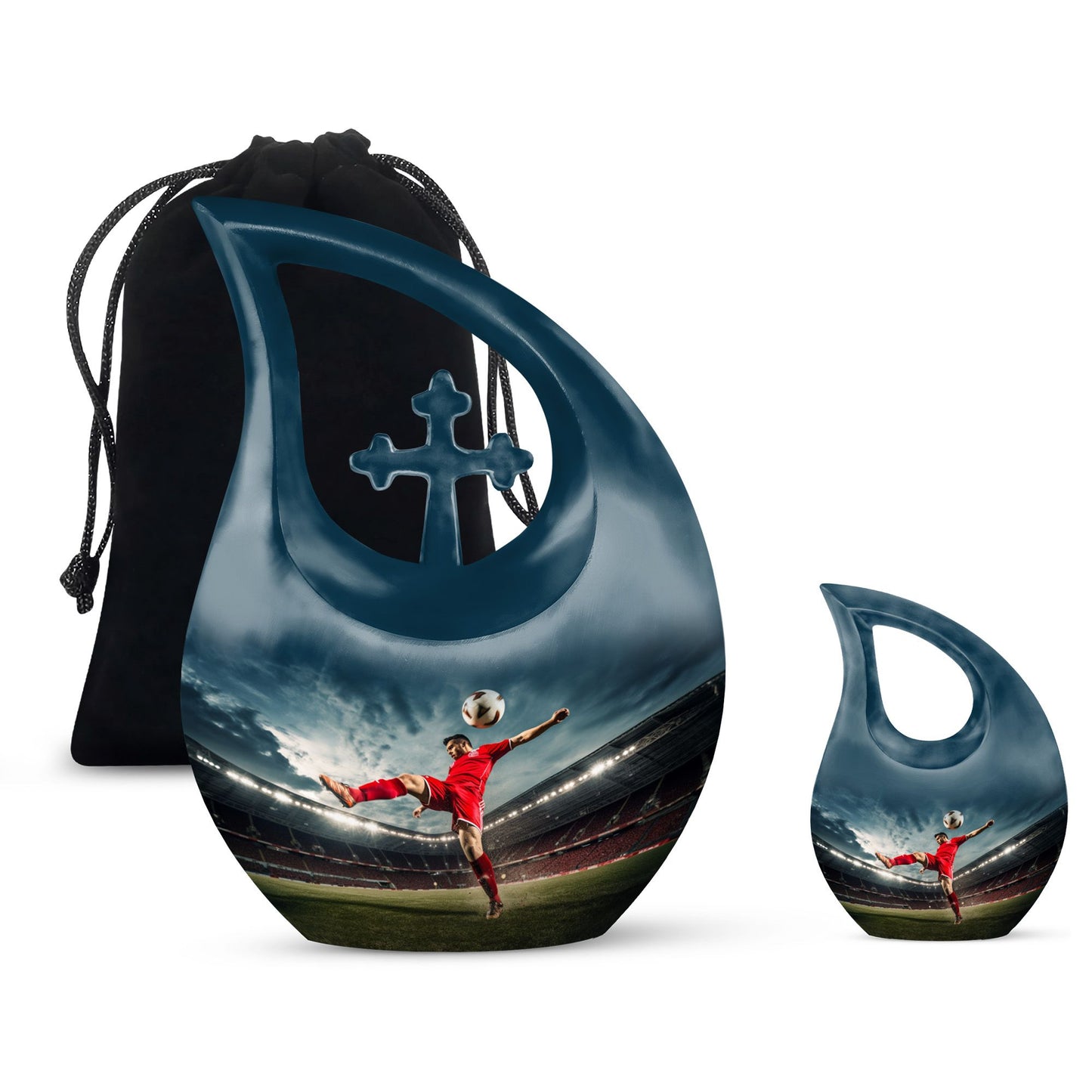 Football themed cremation urn