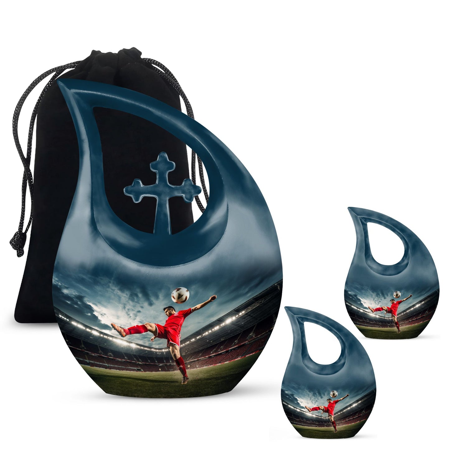 Football themed cremation urn