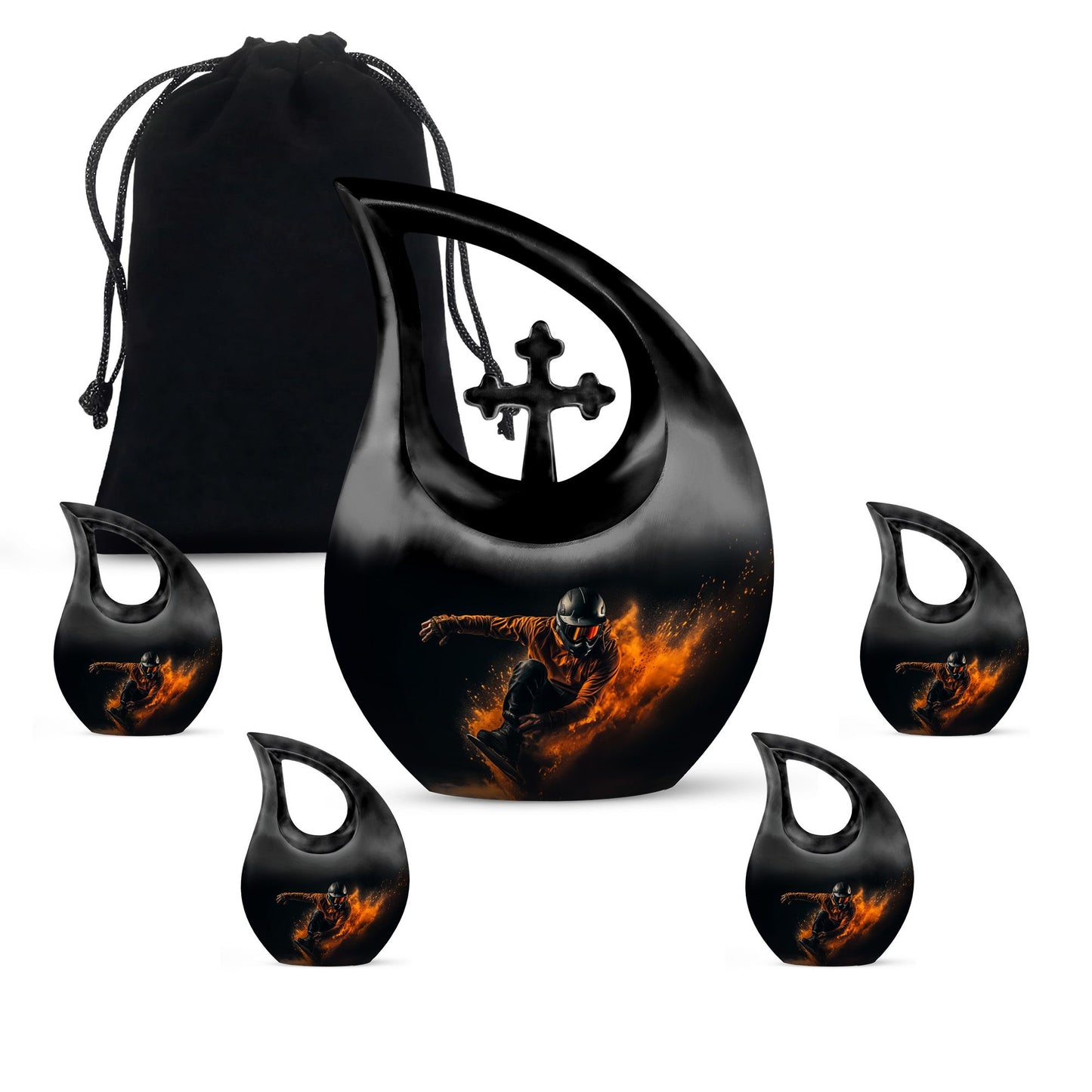 Cross Drop Football Memorial Urn