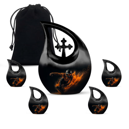 Cross Drop Football Memorial Urn